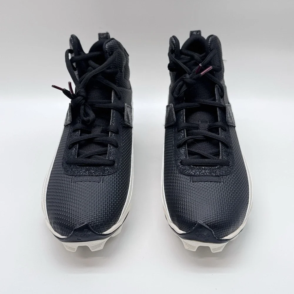 Size 7M- Under Armour Mens Harper 10 Rm Baseball Cleats Shoes, Black/White
